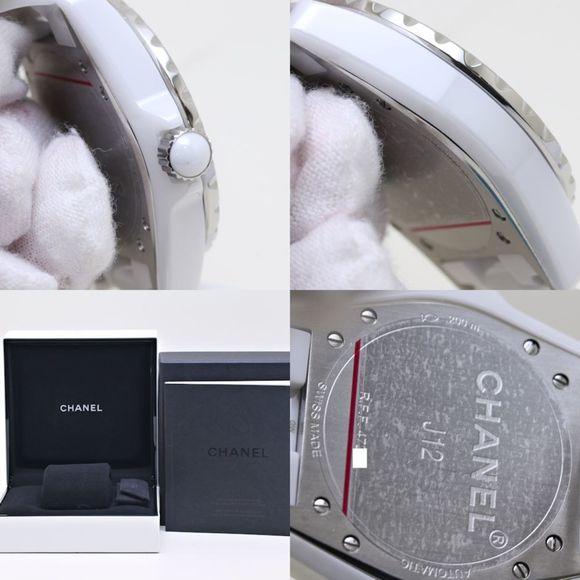 CHANEL J12 H1629 Late Model 12P Diamond White Ceramic x Stainless Steel Men's... - Picture 9 of 10
